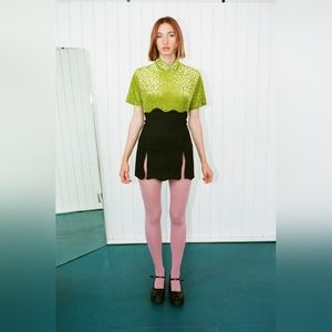 Fashion Brand Company Ink Stain Mini Skirt in Black (L)